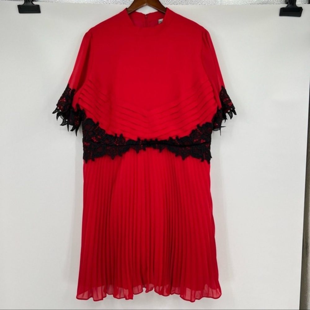 ASOS Red Dress with Black Lace Trim